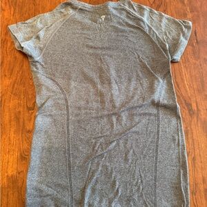 Ivivva Heather Gray Active Tee with Aqua Stitching